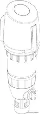 Syr Druckminderer mit integriertem Rückspülfilter in zylindrischer Form. Er zeigt eine Steuereinheit an der Seite und mehrere Lüftungsschlitze zur Temperaturregulation.